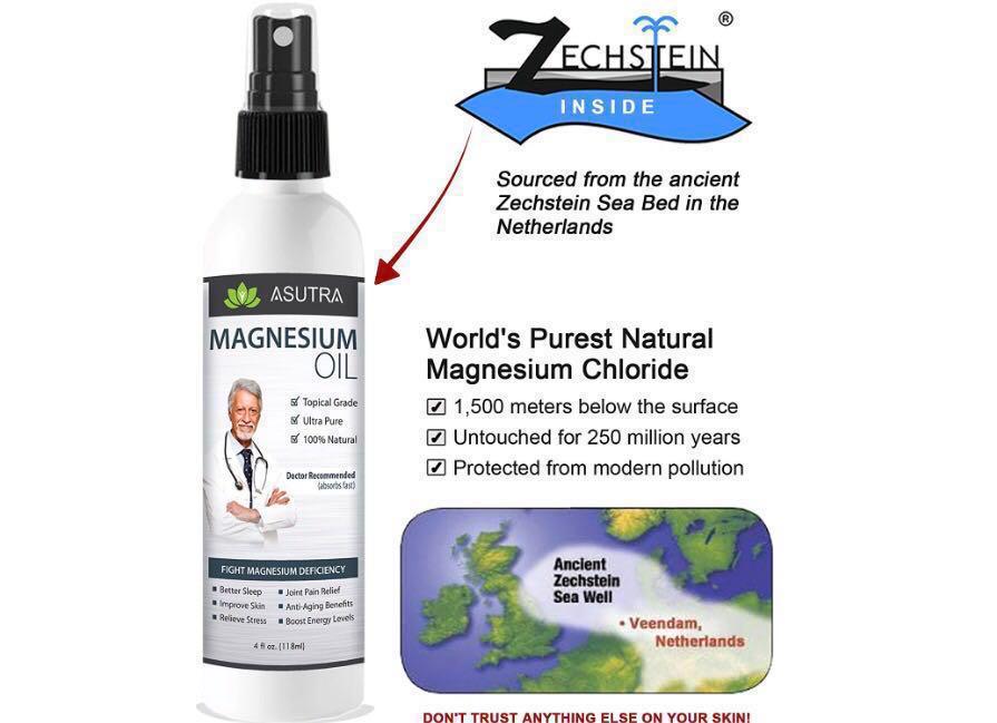 IN-STOCK] Pure Zechstein Magnesium Oil Spray by ASUTRA - - LESS ITCH & LESS  STING / Effective Rapid Transdermal Absorption - Ultra Pure & Potent,  Health & Beauty, Face & Skin Care on Carousell