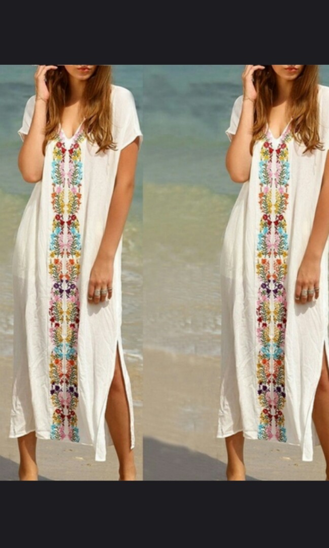 Mexican ethnic embroidered Boho beach 