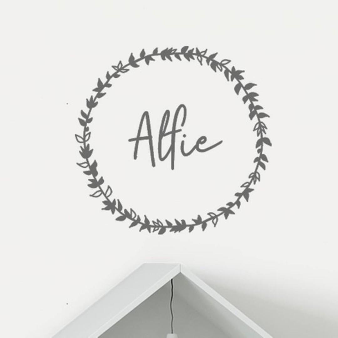 Personalised Stickers Baby Boy Bear Wall Decal Garland Name