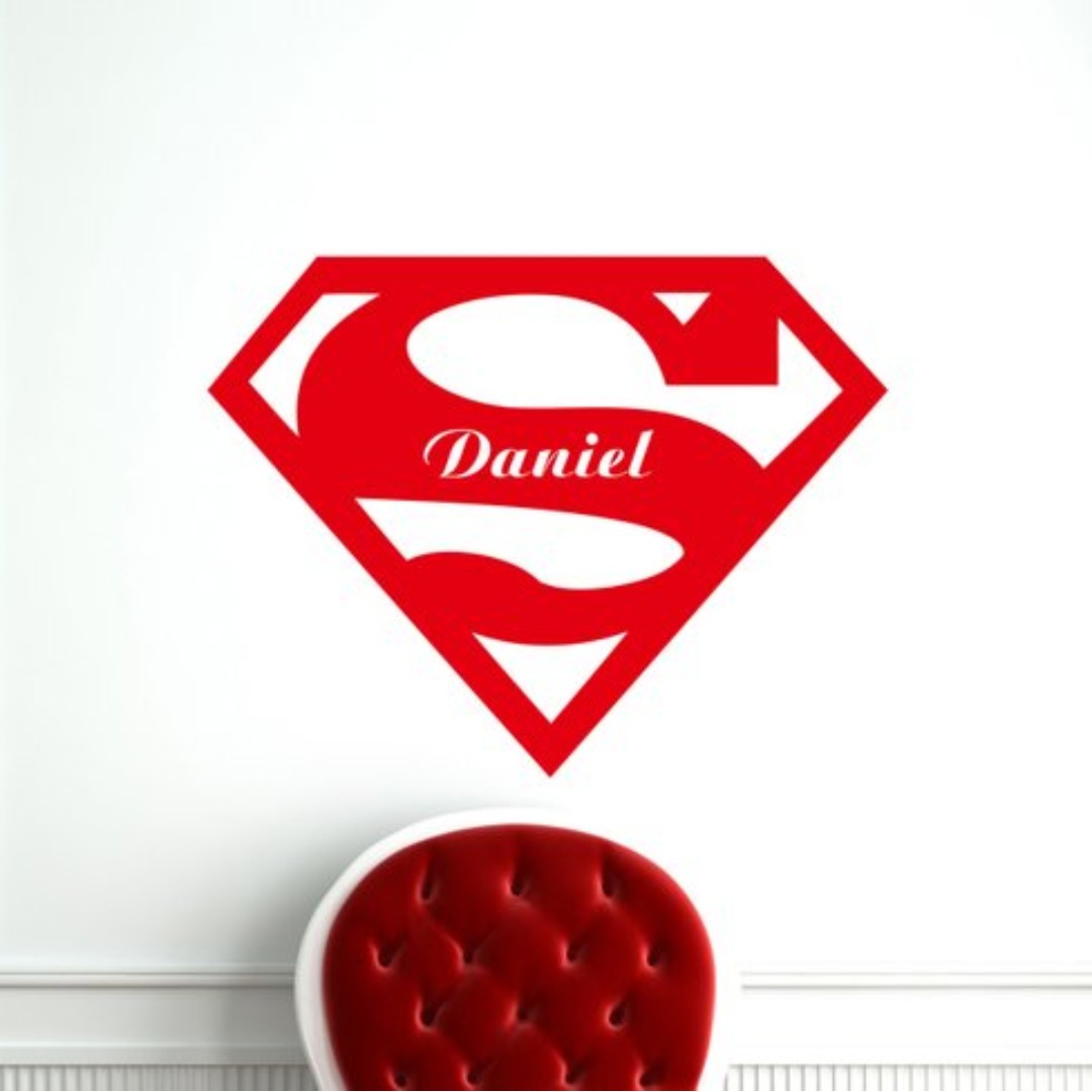 Personalized Superman Logo Vinyl Decal Comics Custom Name Superheroes Vinyl Sticker Home Customized Personal Mural Art Decor Design Craft Others On Carousell