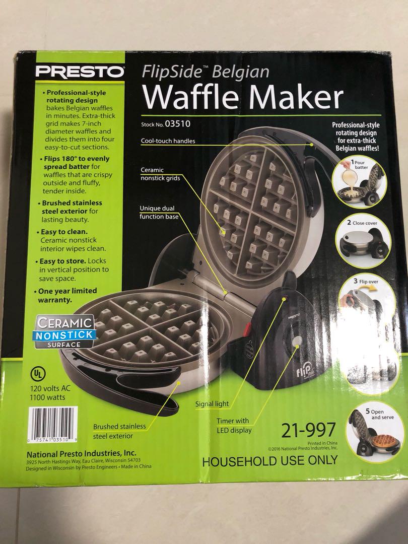 Presto FlipSide Belgian Waffle Maker, Home Appliances, Kitchenware on