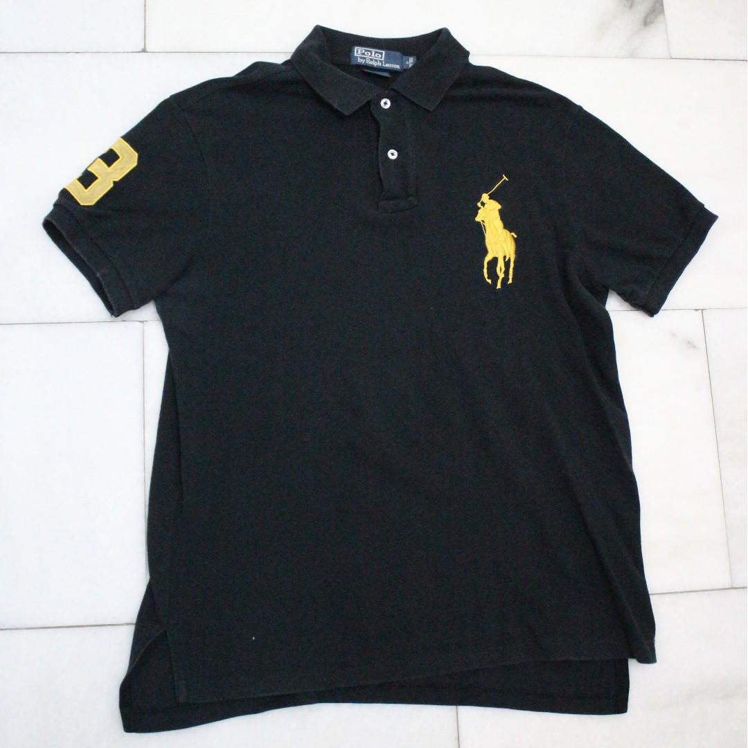 Black and gold top ralph lauren polo shirt