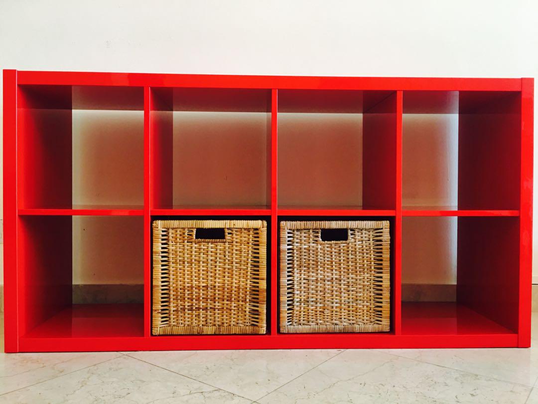 Red Ikea Kallax Furniture Shelves Drawers On Carousell