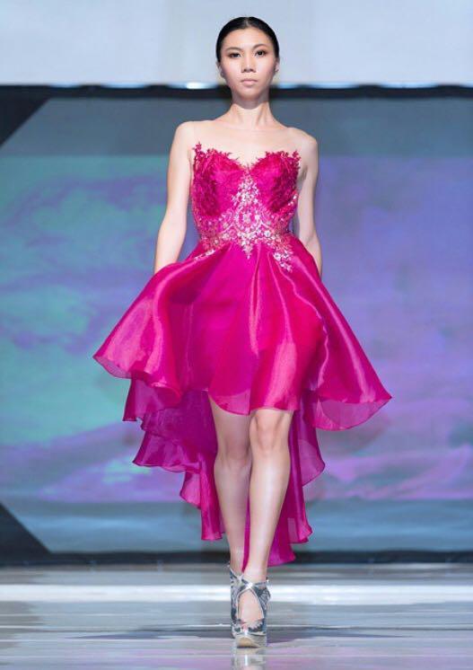 Reprice!! Pink Fuchsia dress HK Fashion Week