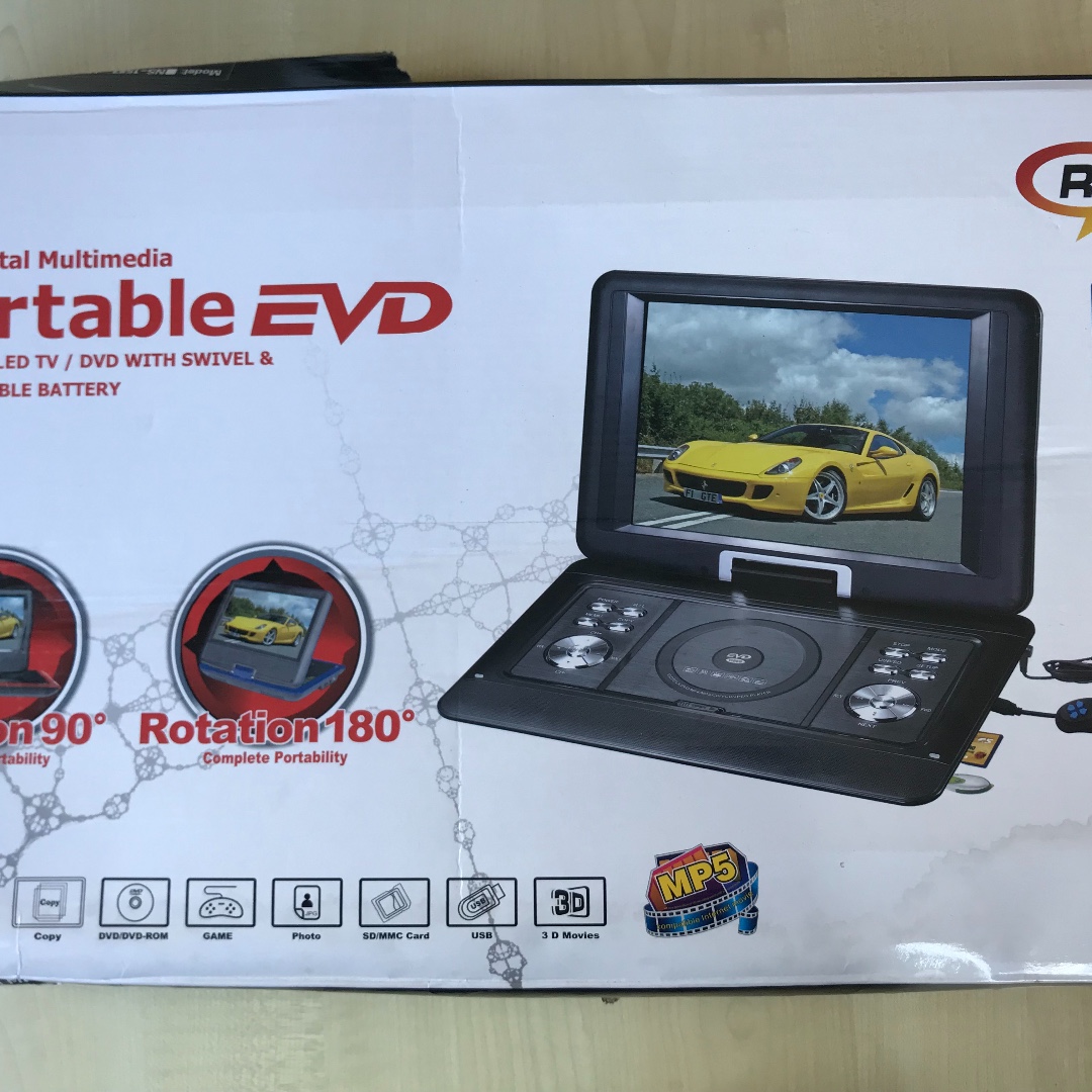 RMVB DIGITAL MULTIMEDIA PORTABLE EVD/DVD PLAYER. 20/21 INCH