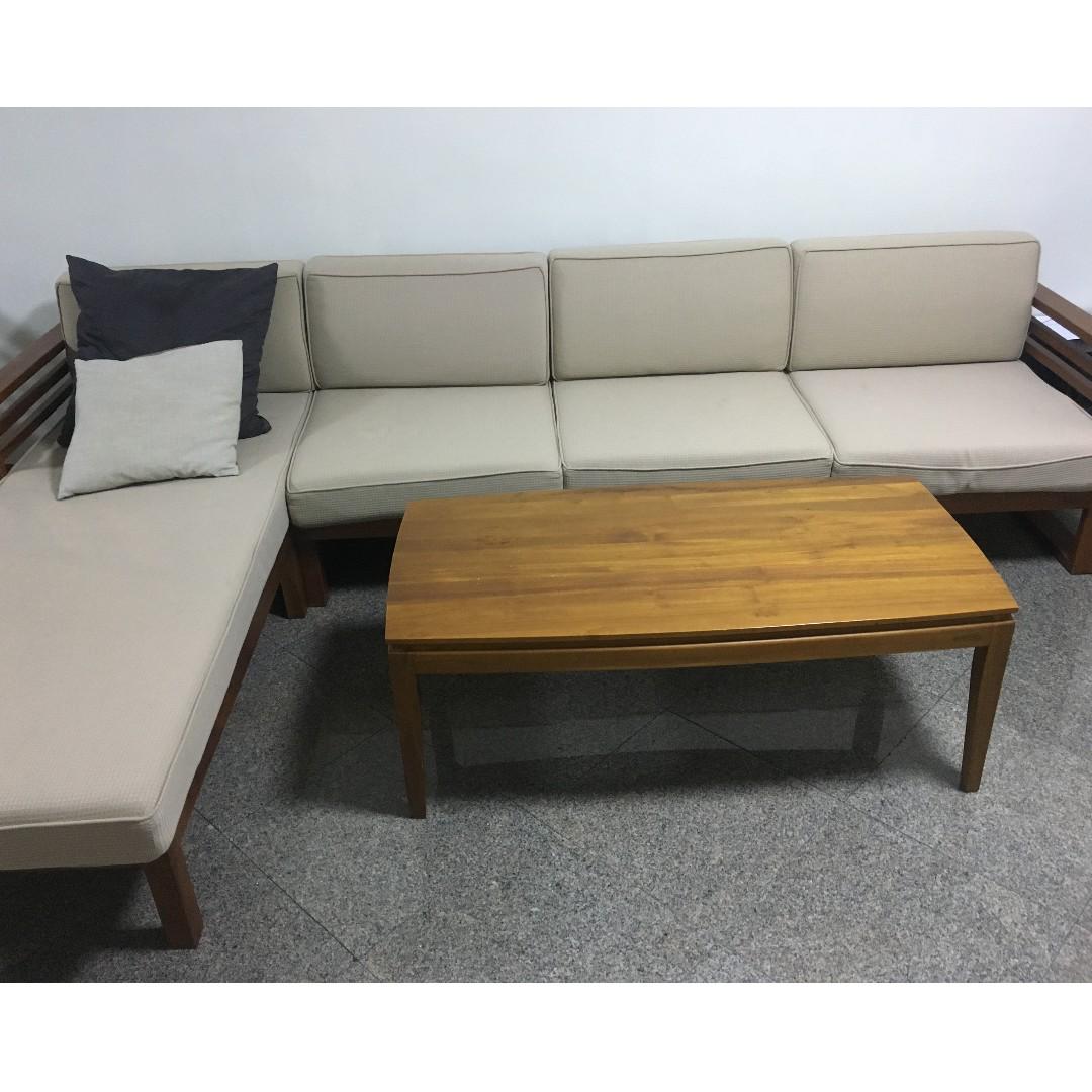 Scanteak KUL MODULAR SOFA (LSHAPE) 3+1L, Furniture, Sofas on Carousell