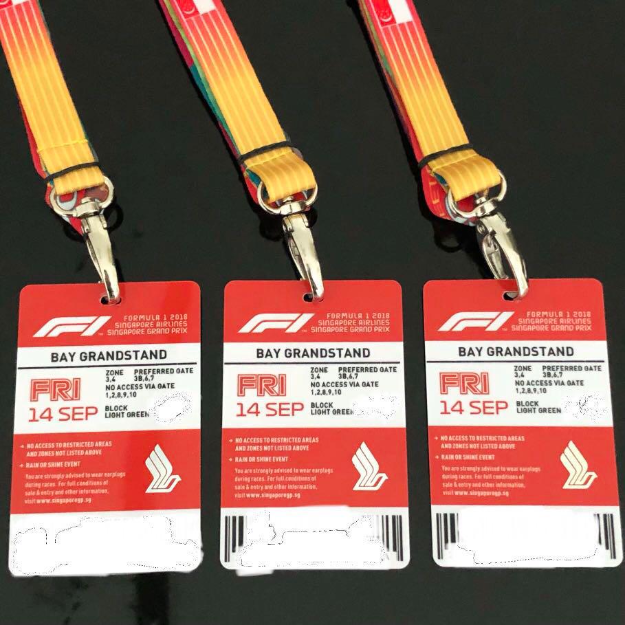 Singapore F1 18 3 Friday Tickets Bay Grandstand Entertainment Events Concerts On Carousell