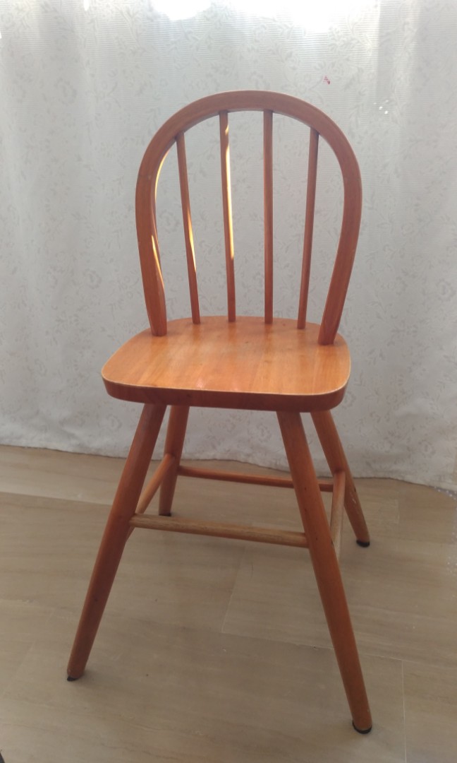 Solid wood high chair, Furniture & Home Living, Furniture, Chairs on Carousell