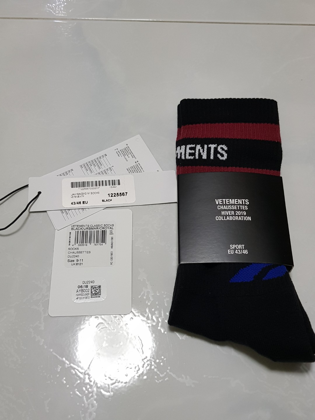 Vetements x Reebok Socks Size 43/46 