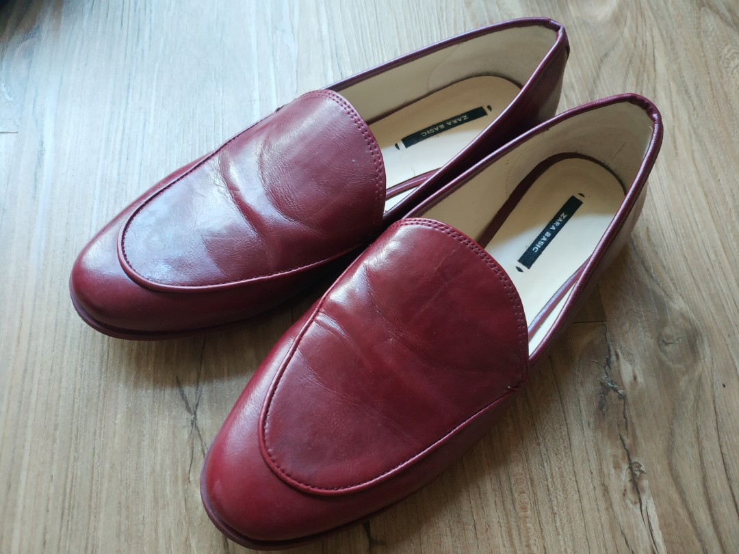 zara red loafers