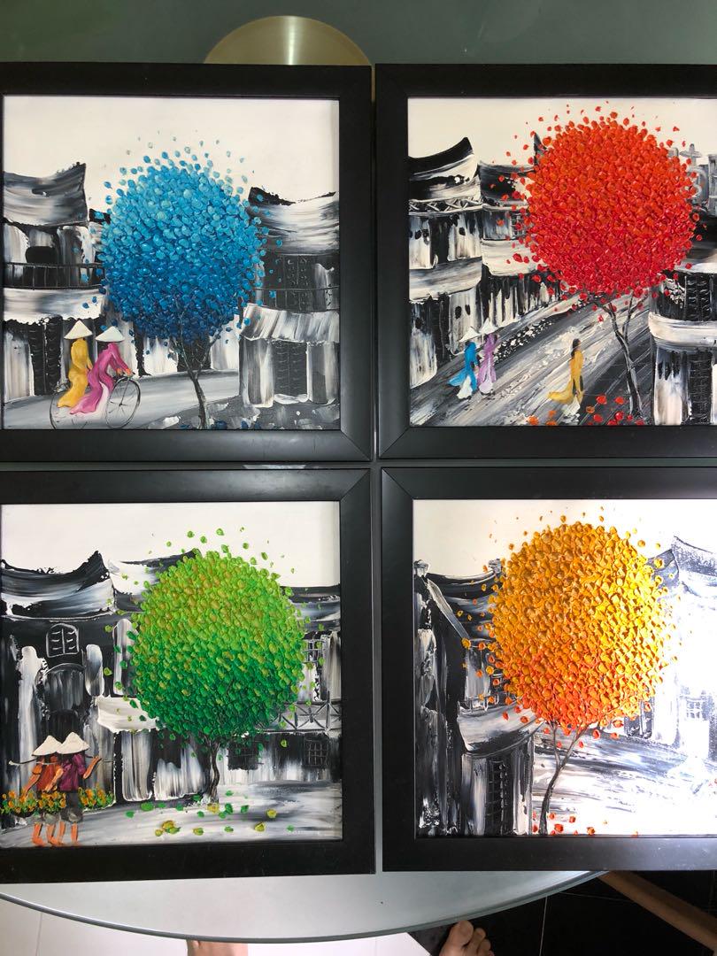 4 Seasons Oil Painting Design Craft Art Prints On Carousell