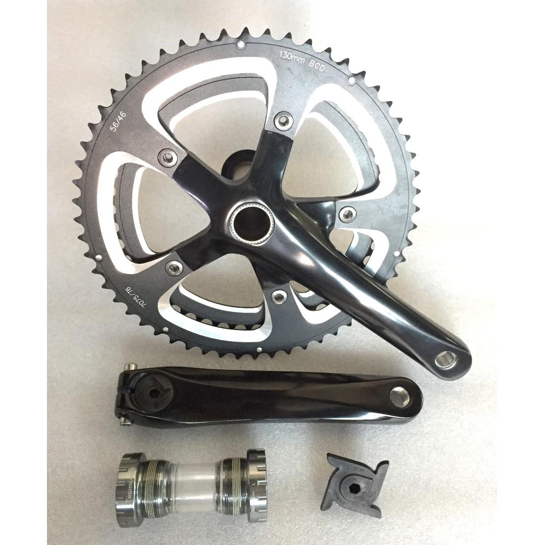 Crank double chainring hot sale