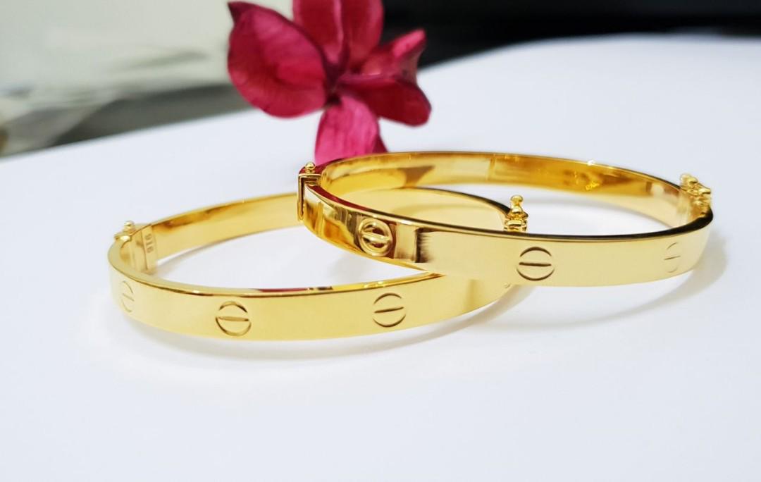 916 Gold Bangle Cartier, Women's Fashion, Jewelry u0026 Organisers, Necklaces  on Carousell