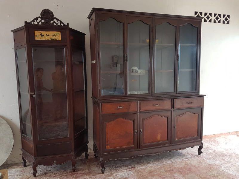 Antique Display Cabinet Furniture Shelves Drawers On Carousell