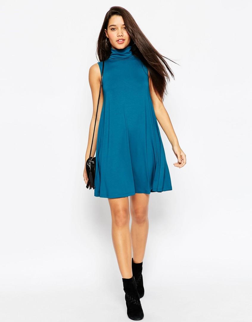 sleeveless polo neck dress