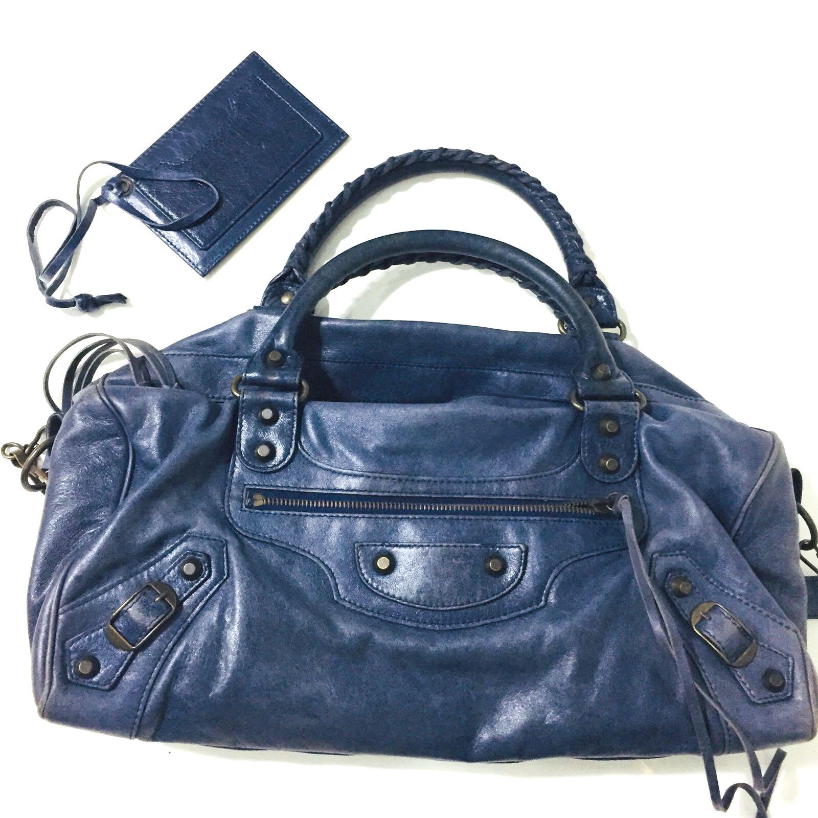 Balenciaga City Denim Blue Bag Women S Fashion Bags Wallets