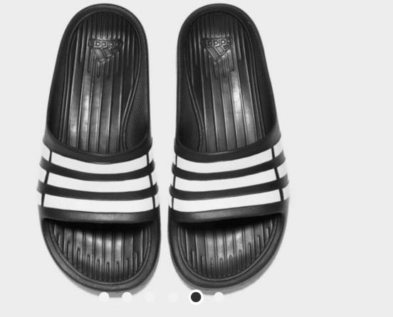adidas sliders black and white
