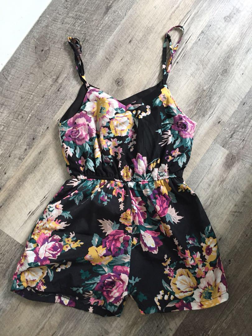 black floral romper