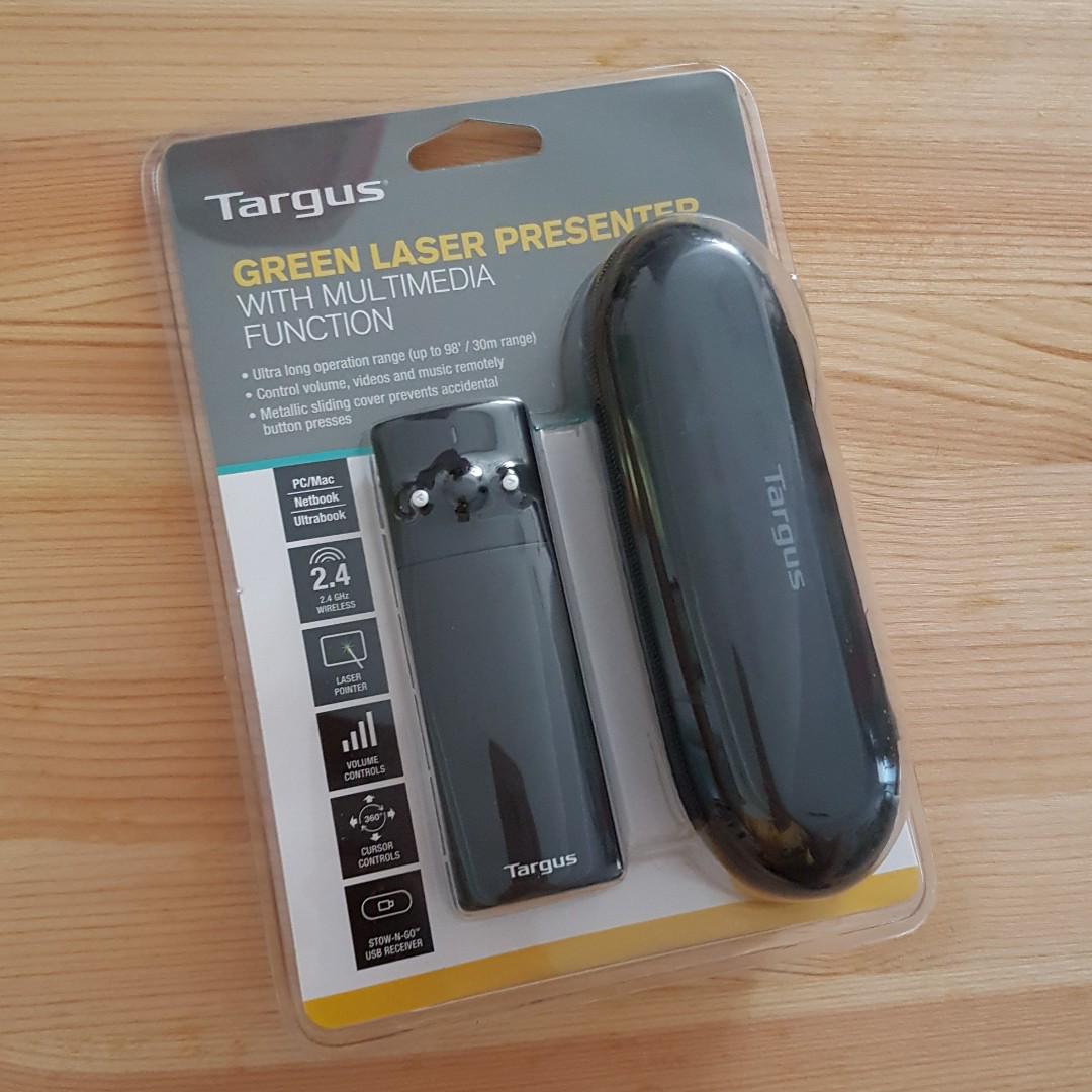 Bnib Targus Green Laser Presenter Pointer With Multimedia Functions Amp20ap Black Electronics Computer Parts Accessories On Carousell
