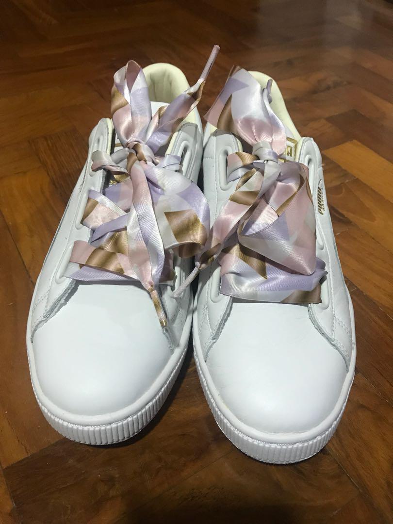 Brand New Puma Basket Heart Geo Camo size 41 Women s Fashion Footwear Flipflops and Slides on Carousell