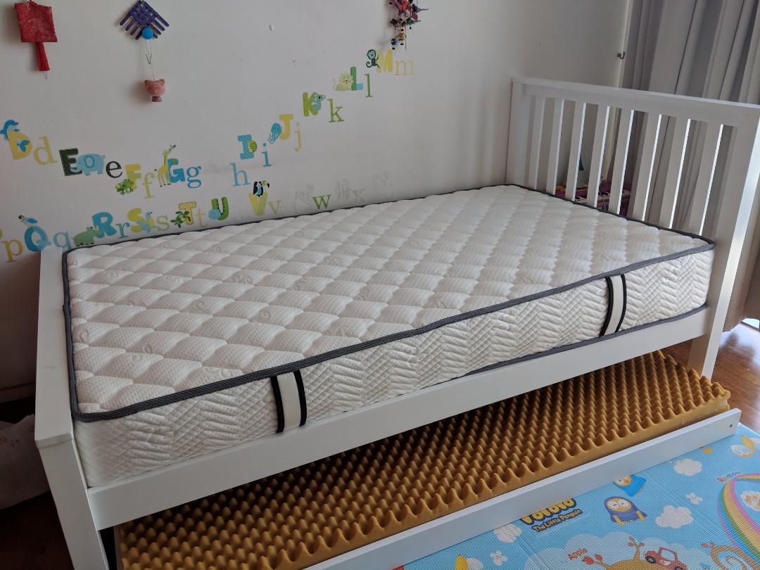 Brand New Super Single White Wood Bed With Single Pull Out Furniture Beds Mattresses On Carousell Wooden ottoman bed white or oak storage bed 4ft 4ft6 or 5ft 2 colours 3 sizes. carousell