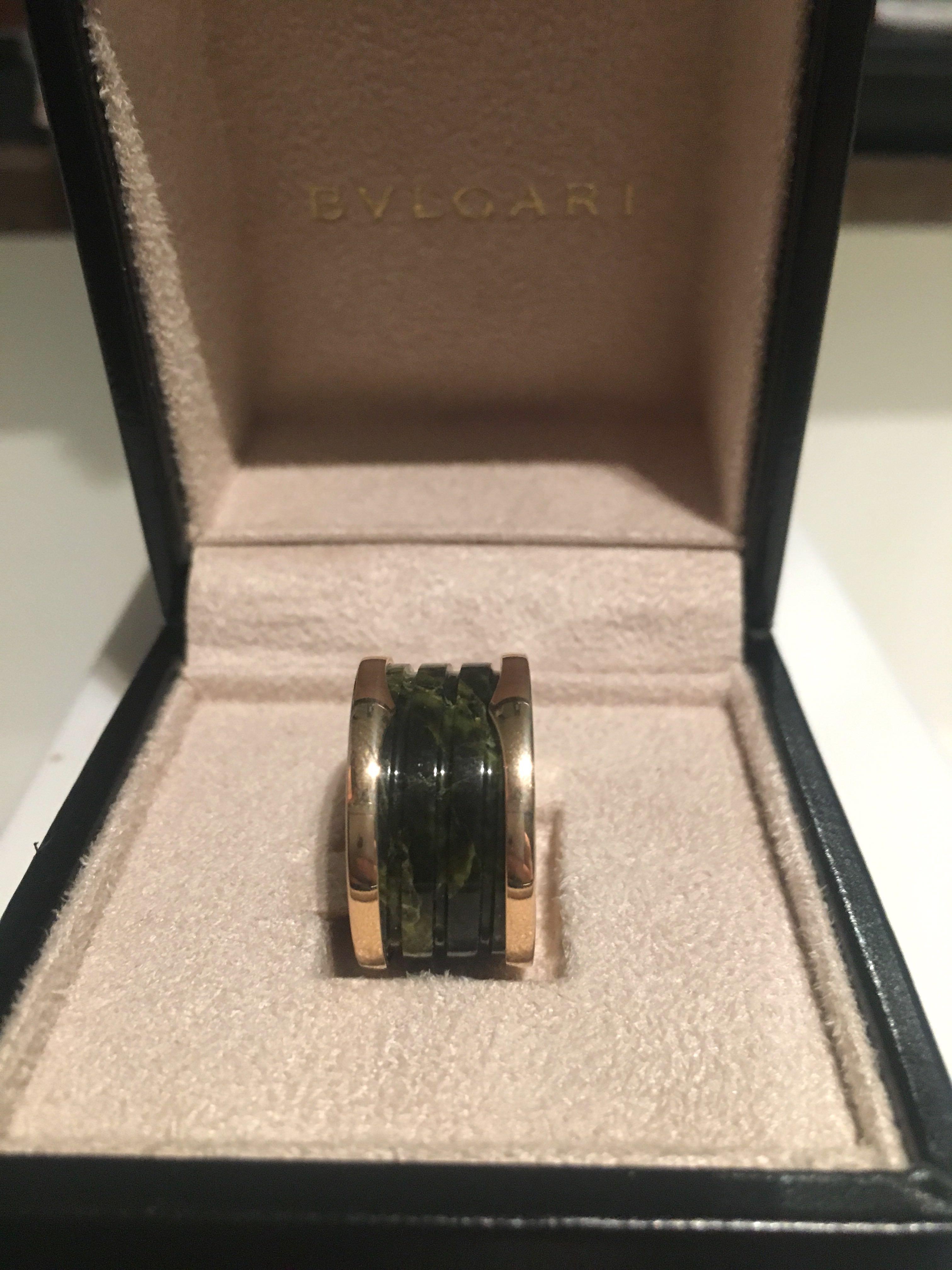 bvlgari green marble ring price