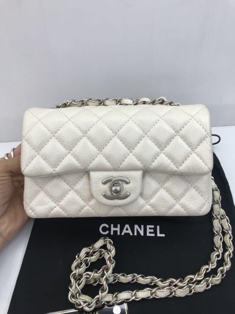 chanel mini rectangular white