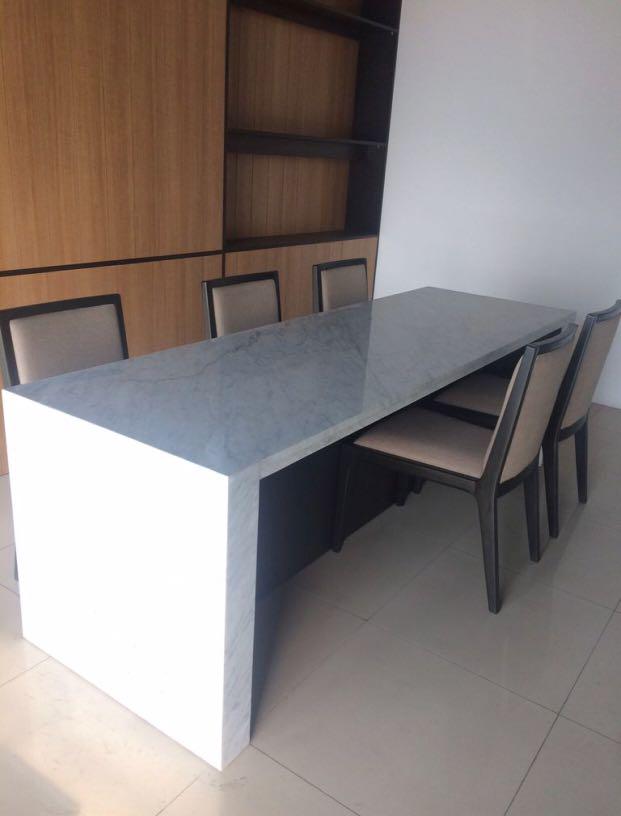 Dining Table Marble Top And Side Home Furniture On Carousell