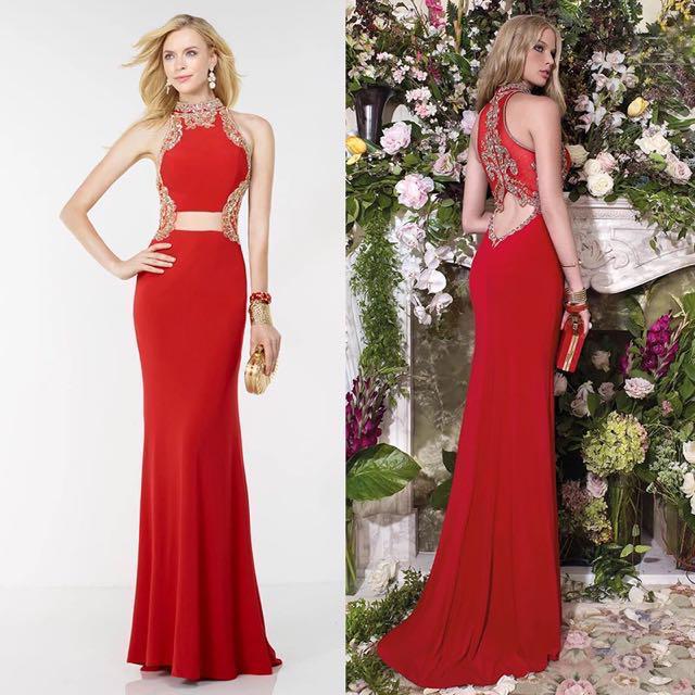 Elegant red gowns top