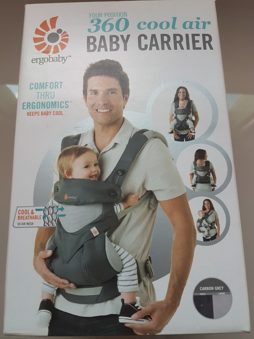 ergobaby 360 cool air mesh carbon grey