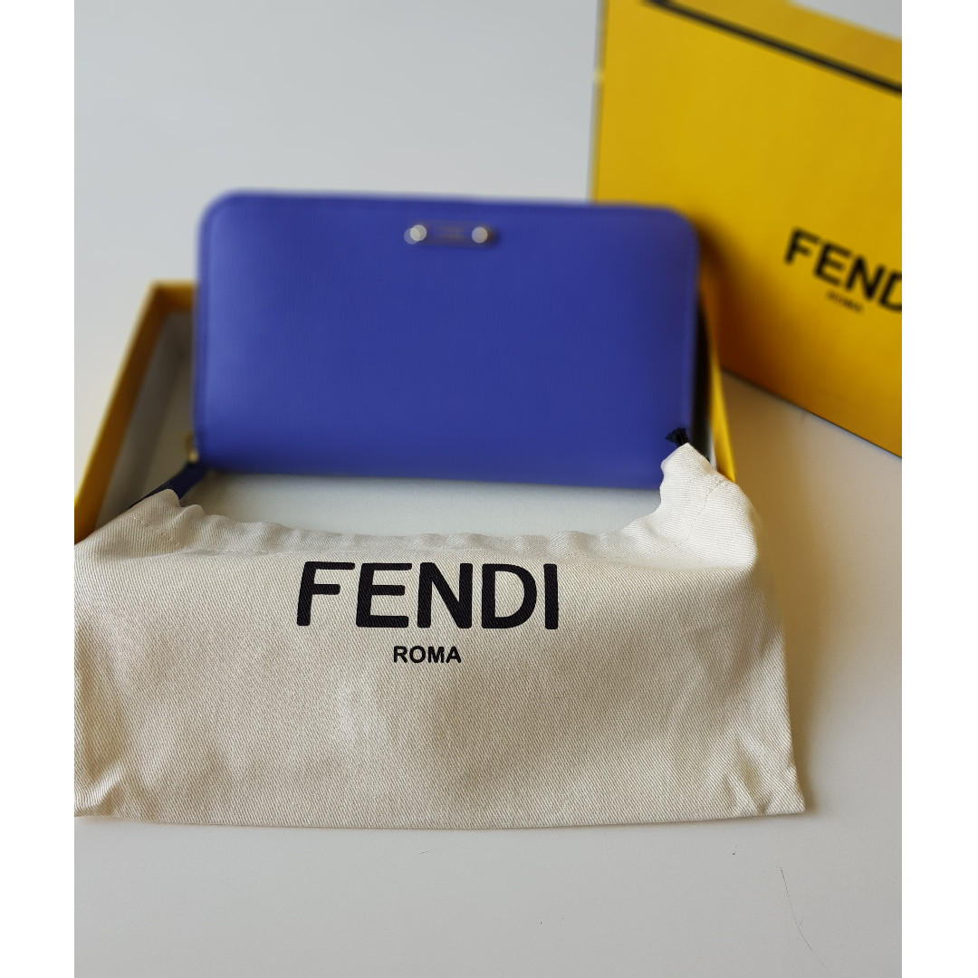Fendi Crayons Leather zip around wallet
