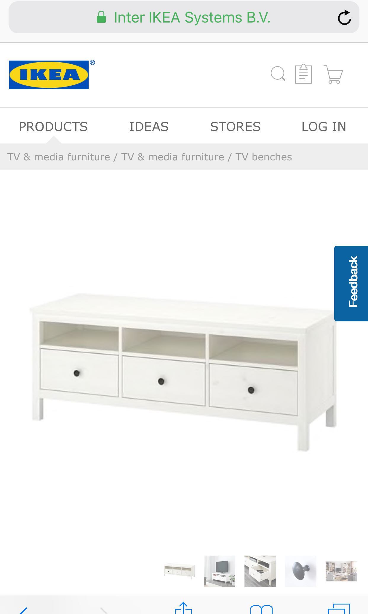 Hemnes White Tv Console Ikea Furniture Others On Carousell