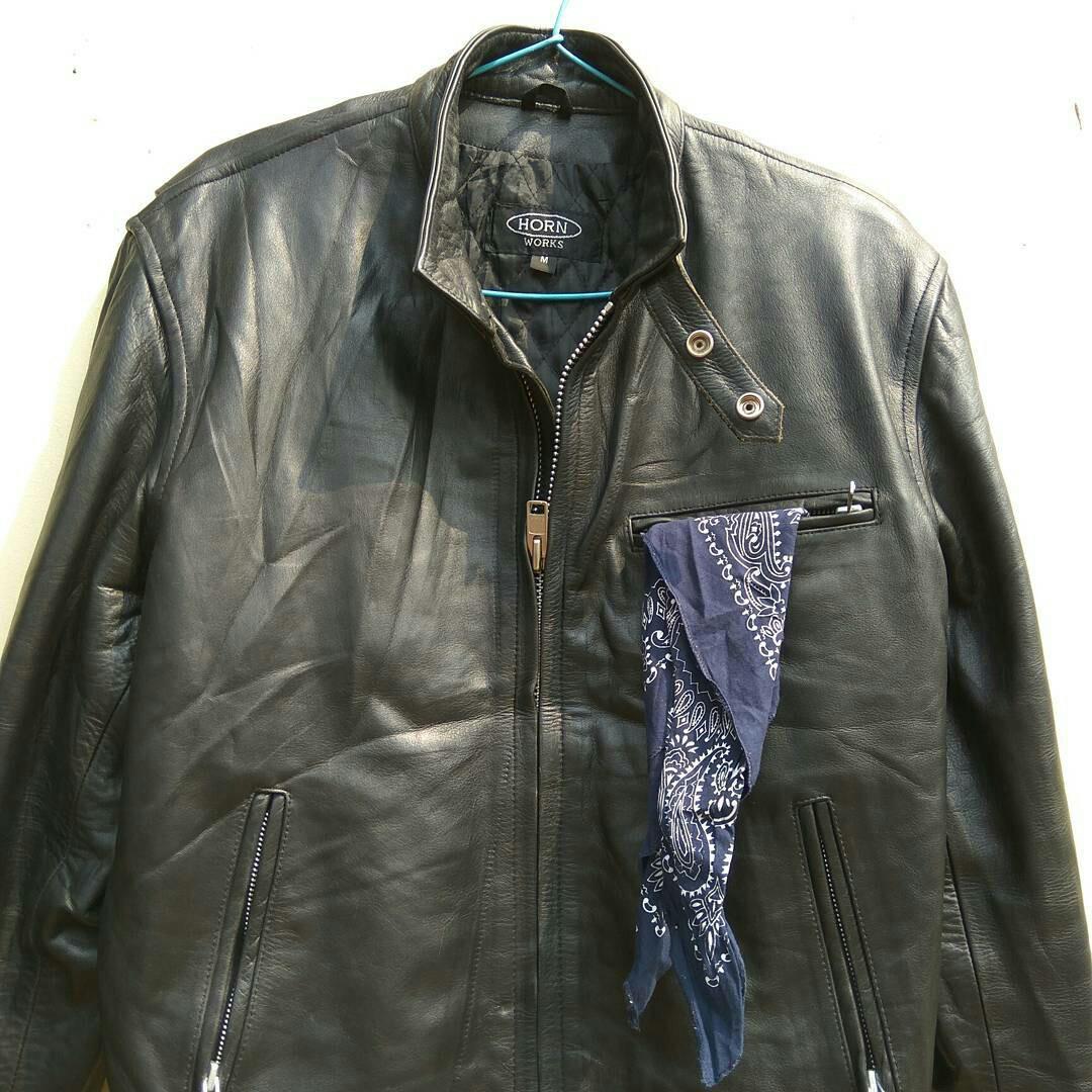 HORN WORKS LEATHER JACKET LOT 4732 SINGLE RIDER CAFE RACER