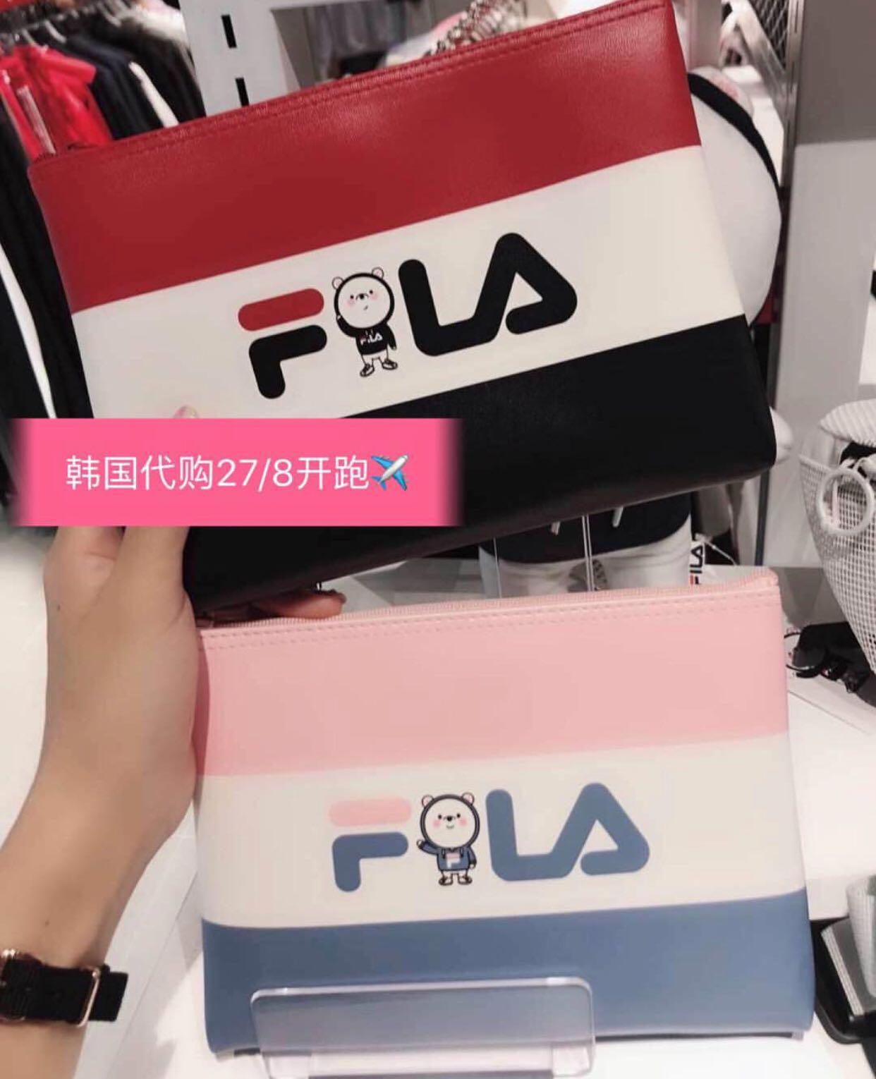 Korea Proxy Fila Pouch Small Women s Fashion Bags Wallets Purses Pouches on Carousell