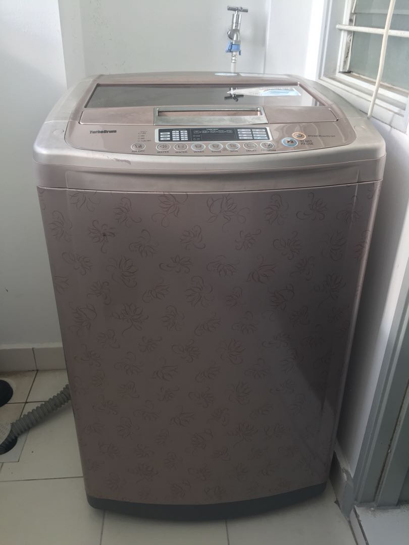 LG TurboDrum Diamond Glass Fuzzy Logic 12.5KG Washing Machine, TV