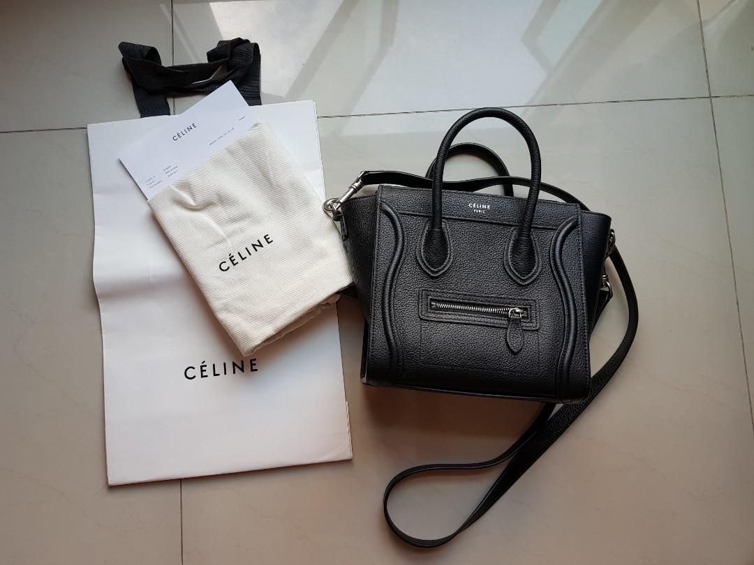 celine nano luggage black