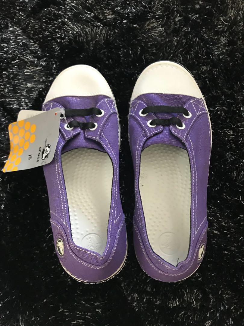 CROCS Hover Skimmer GIRL Metallic Purple VIOLA Sneakers Sz 9 10  NEW 