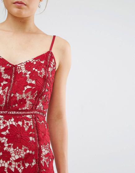 Red crochet midi dress 2025