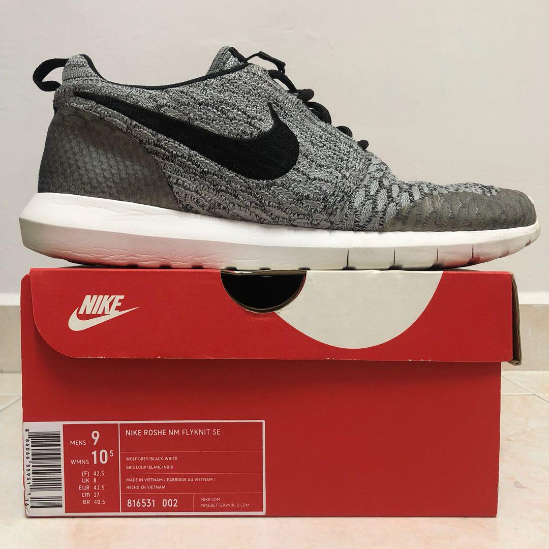 nike roshe nm flyknit gris