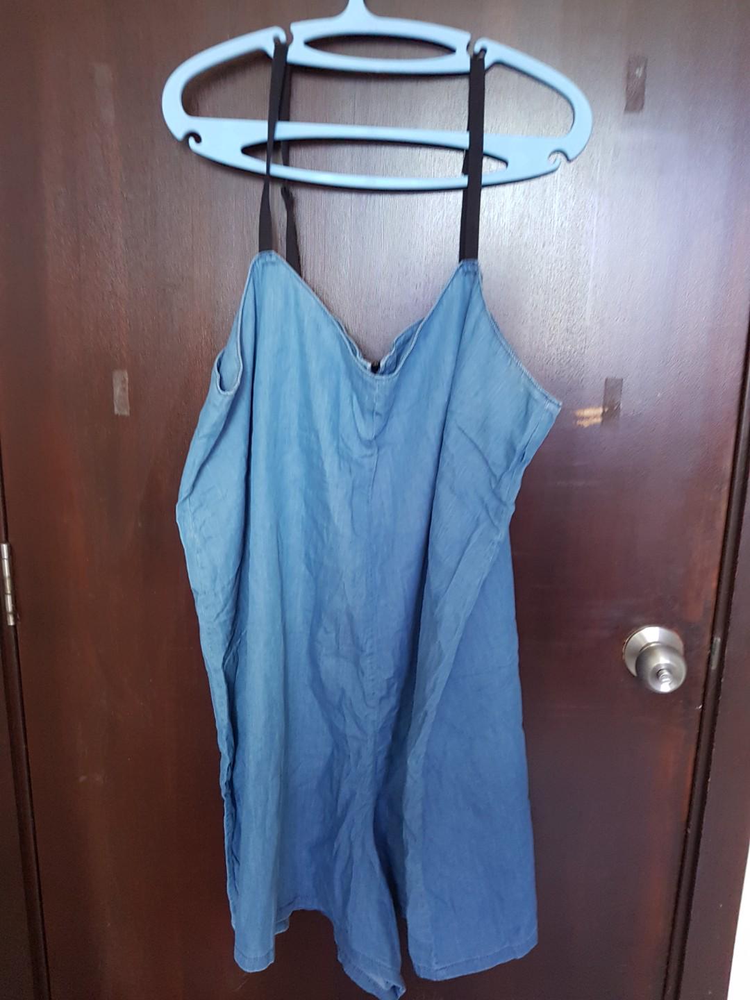 plus size denim jumpsuit uk
