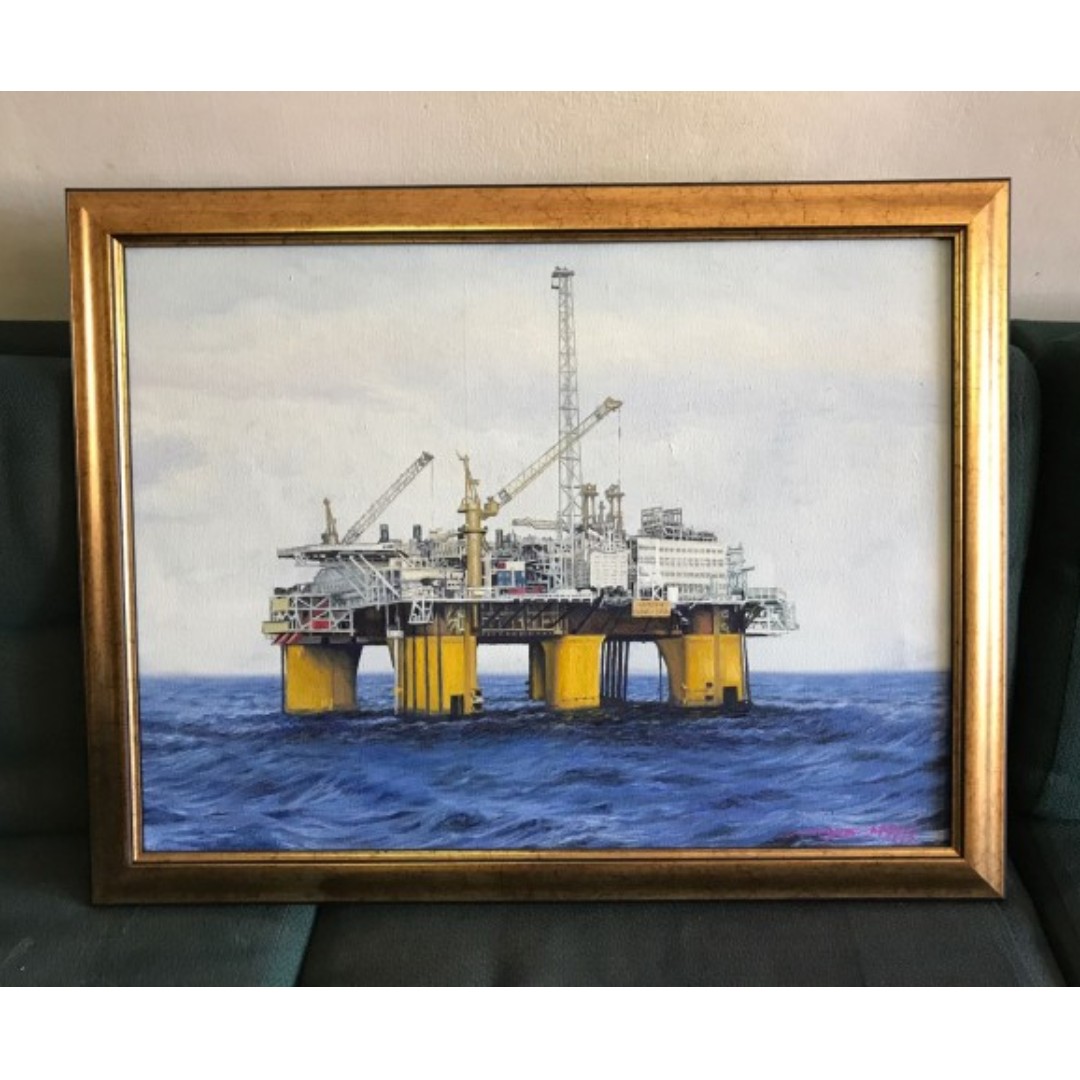Painting Of Offshore Semi Submersible Oil Rigs Furniture Others