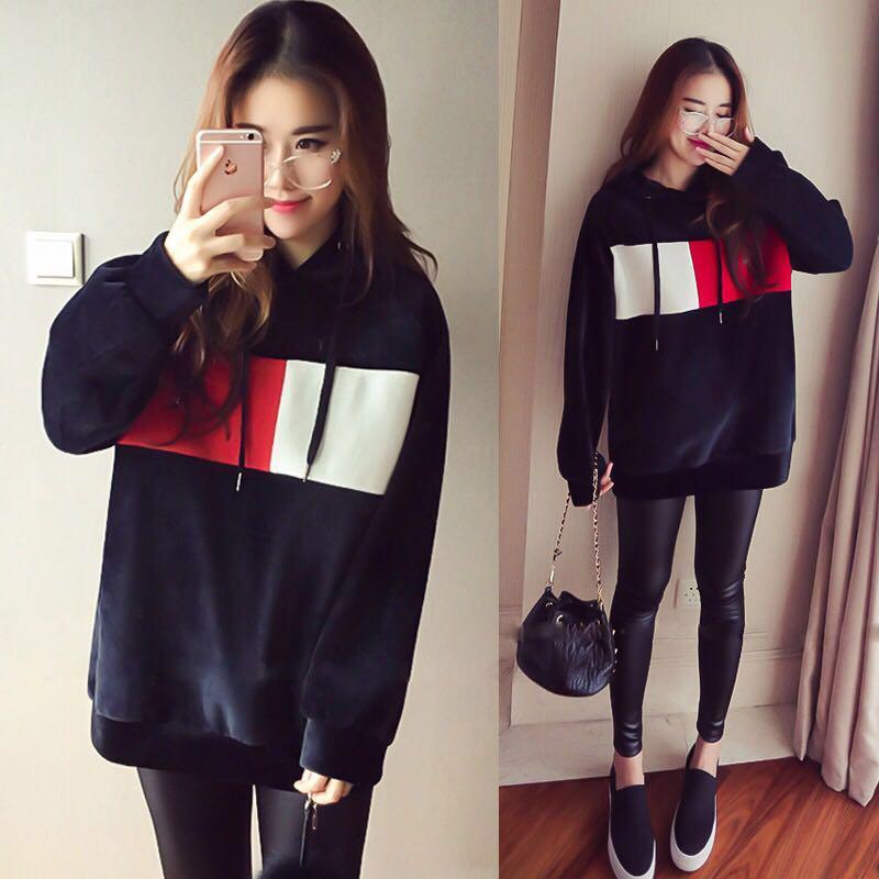 black tommy hilfiger hoodie women's