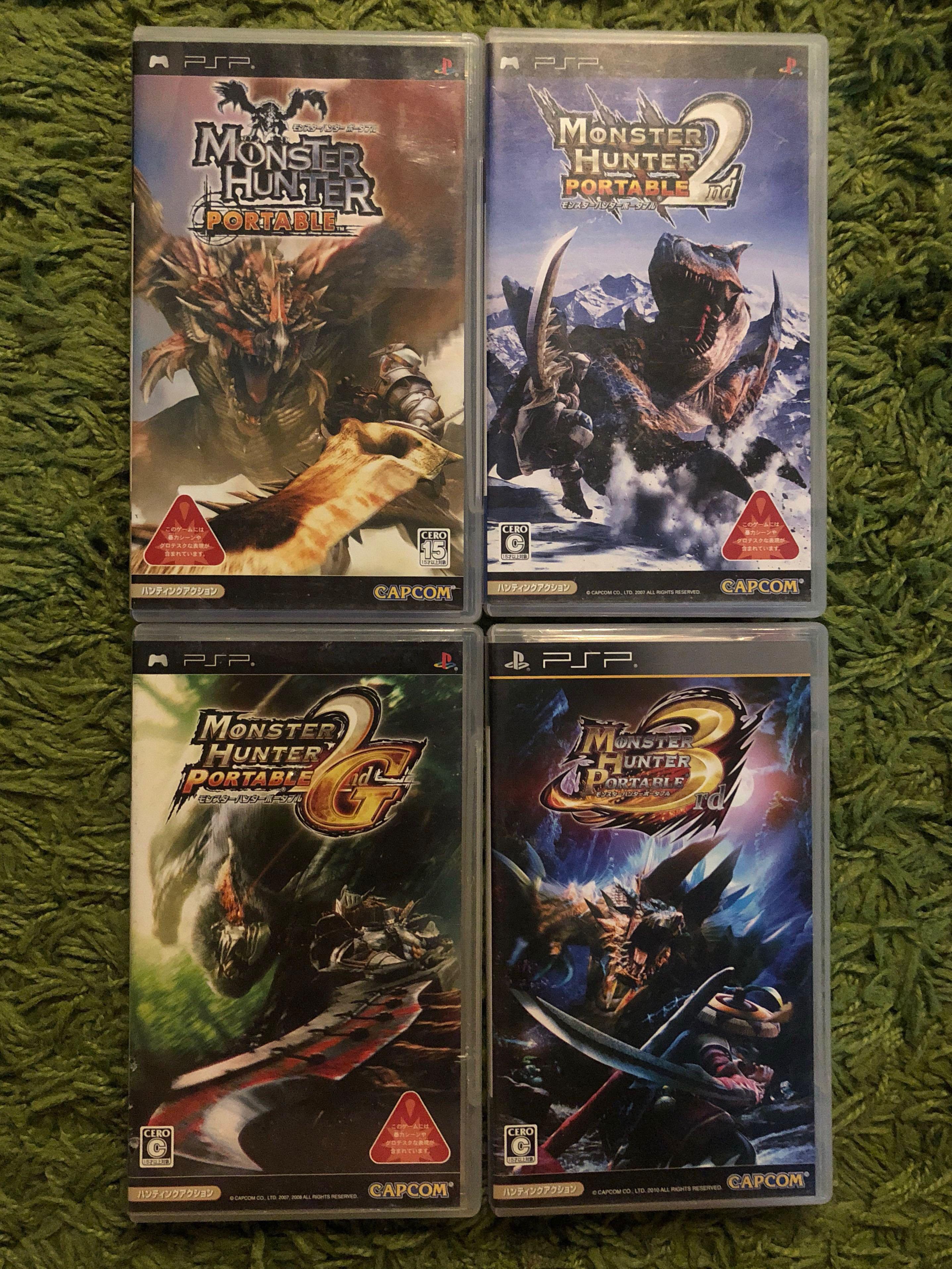 Psp Game Monster Hunter 1 2 2g 3 Set Used Toys Games