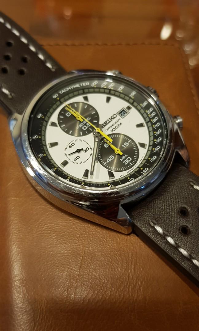 Seiko Panda chronograph (yellow hands), Men's Fashion, Watches &  Accessories, Watches on Carousell