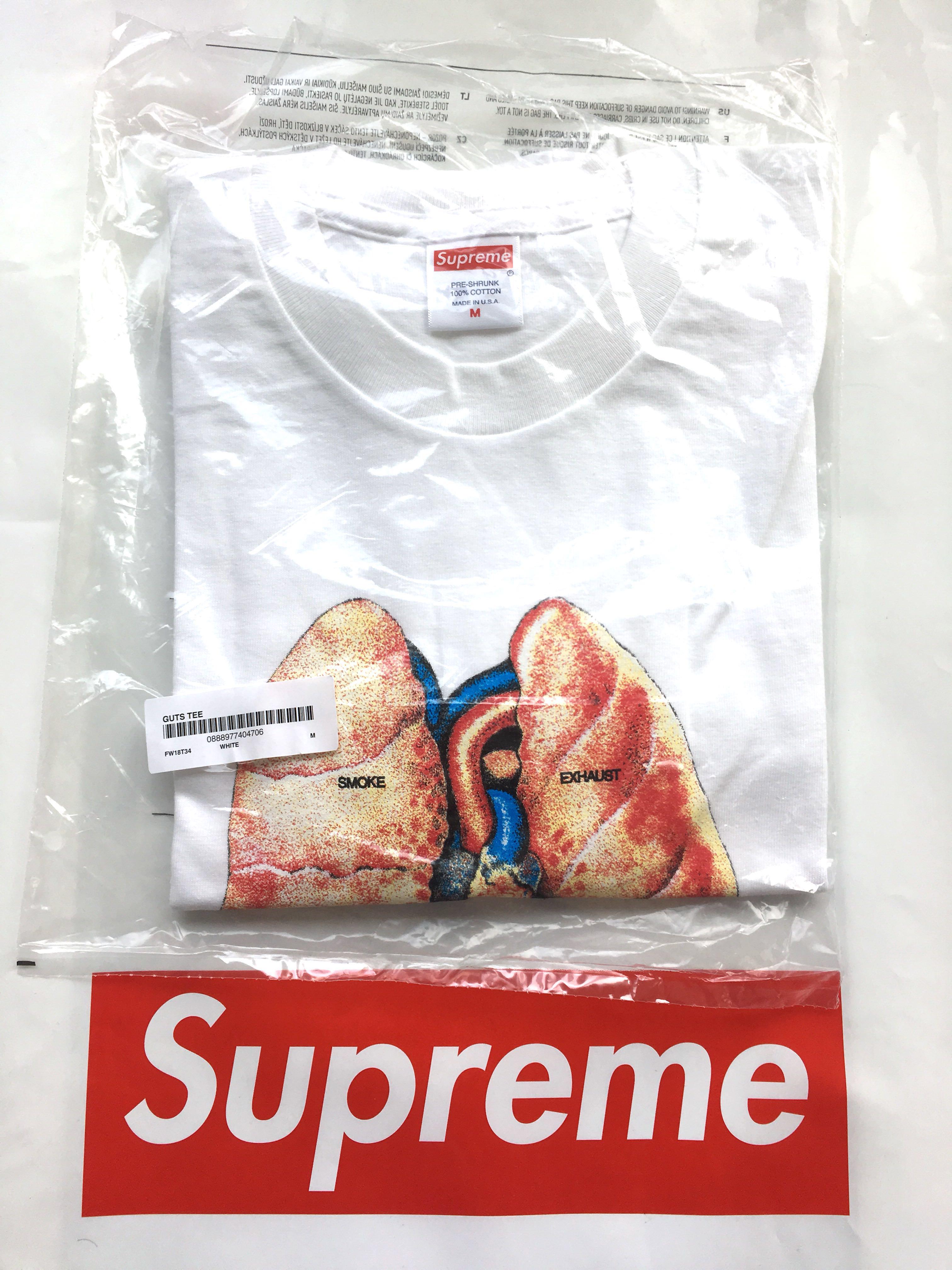 Supreme Guts Tee (M) - White, Men's Fashion, Tops & Sets, Tshirts