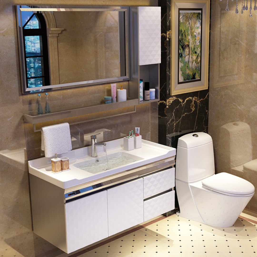 Vanity Cabinet Vanity Top And Basin Cabinet With Basin Tap Rain Shower Rainshower Renovation Plumbing Furniture Others On Carousell