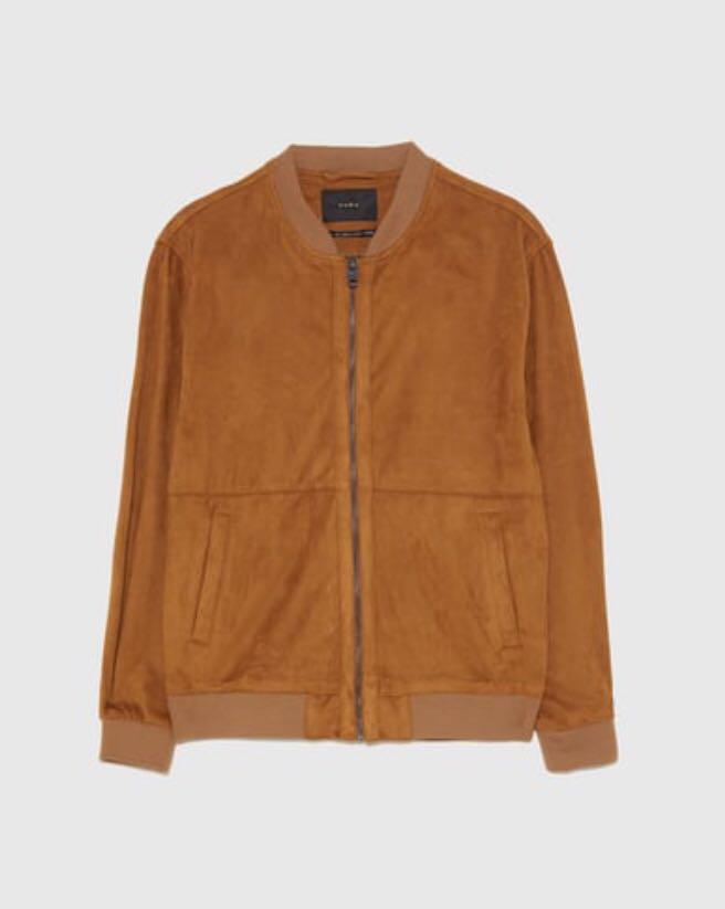 Faux suede bomber jacket zara clearance