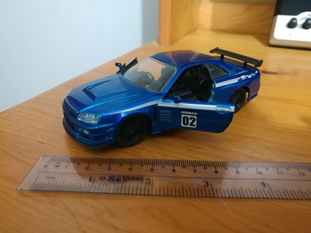 散裝 全新1 32 日產藍色戰神合金回力車r34 Nissan Skyline Gtr R34 興趣及遊戲 玩具 遊戲類 Carousell