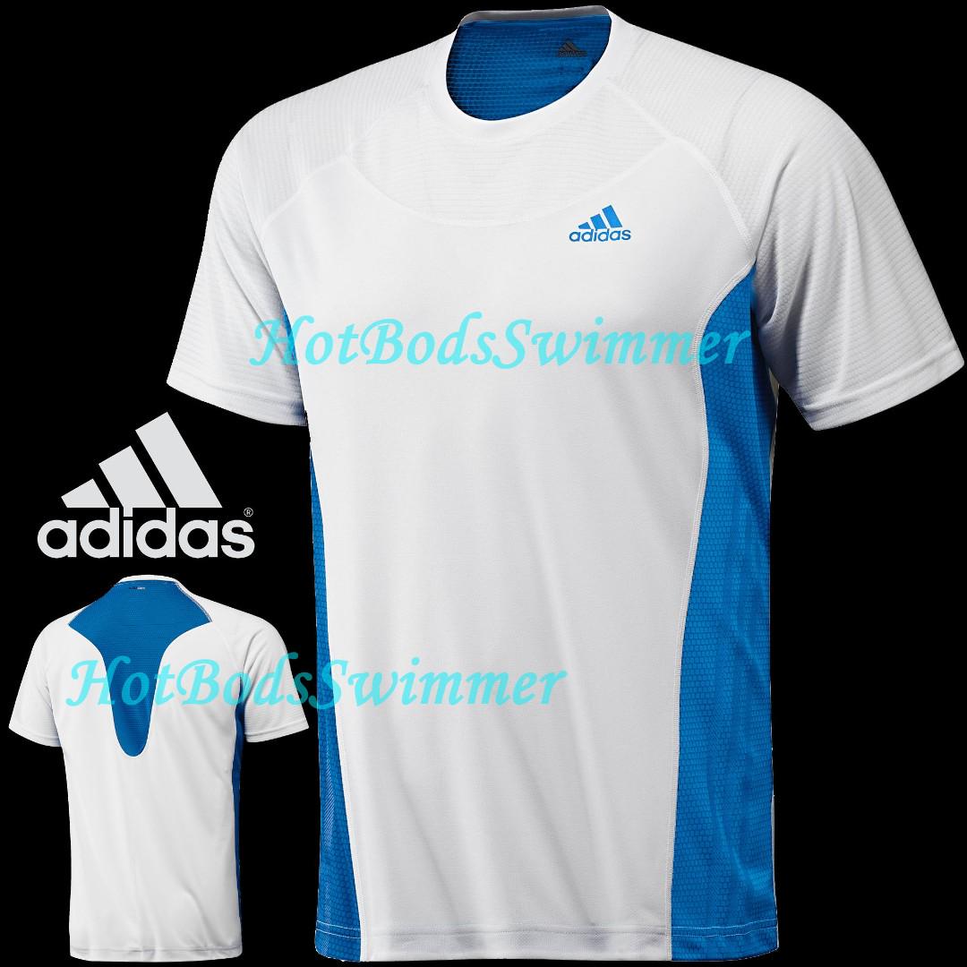 adidas white blue t shirt