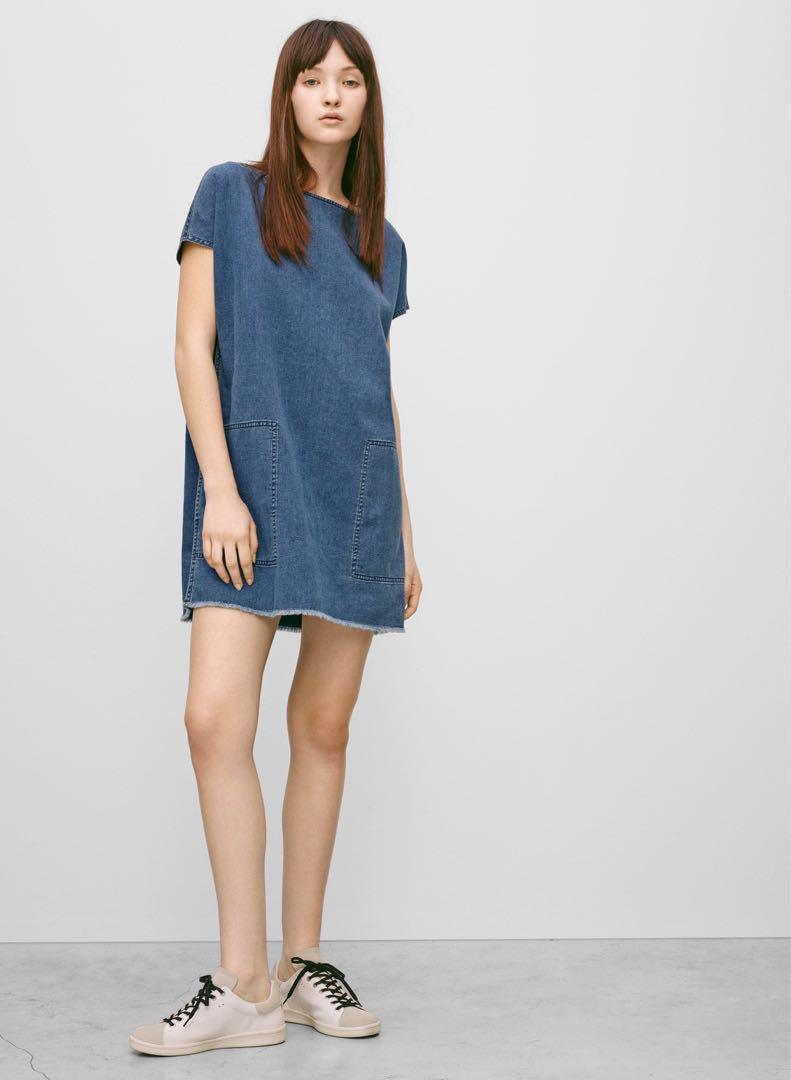Aritzia Wilfred Nori Denim Dress Women s Fashion Clothes on